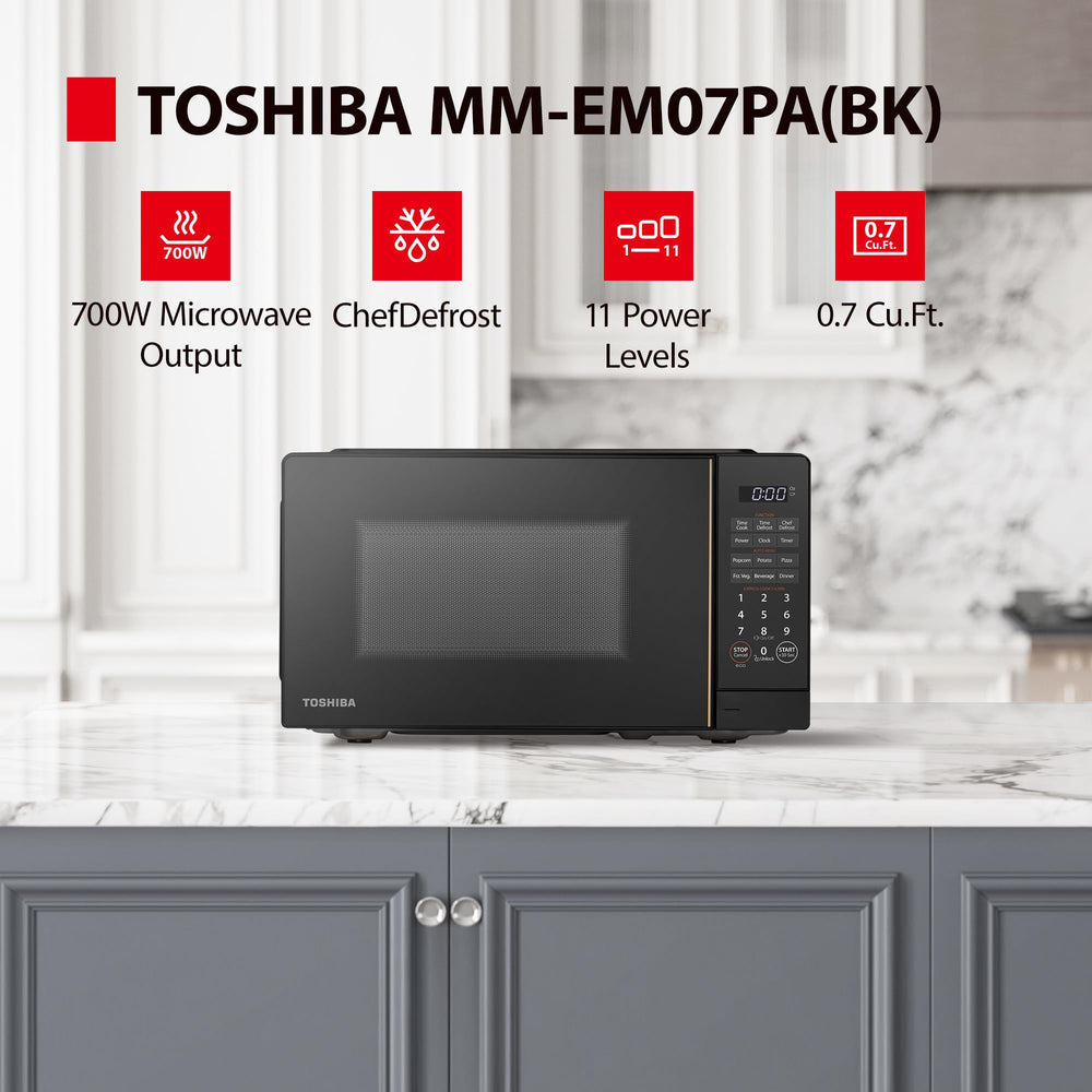 TOSHIBA plato giratorio de vidrio de 9.6 pulgadas mostrando reparto uniforme