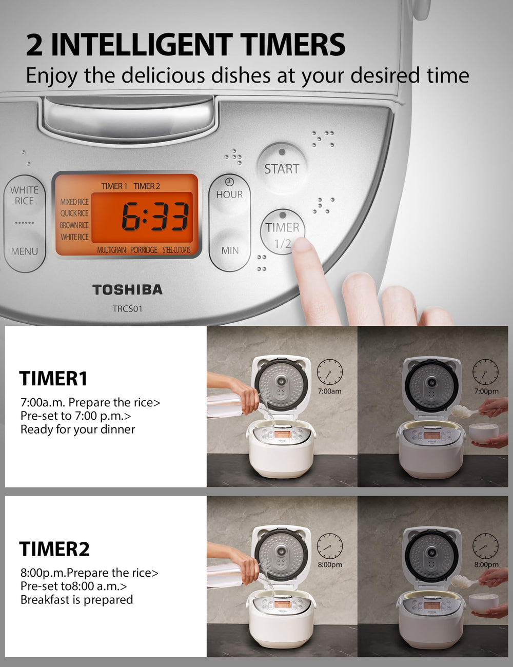 TOSHIBA accesorios incluyendo cesta de vapor y espátula para cocinar al vapor