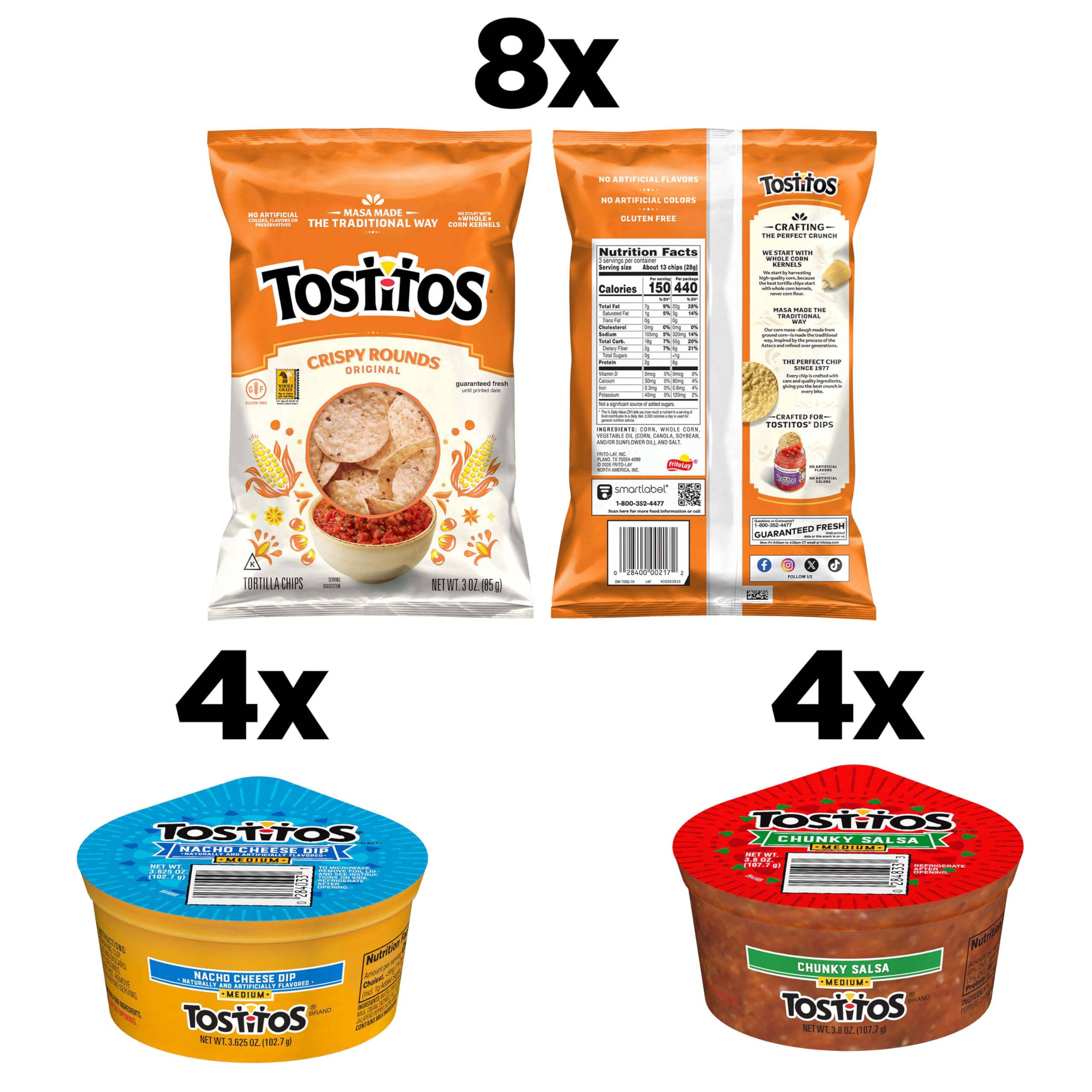 Tostitos primer plano textura crujiente de las Crispy Rounds para disfrutar