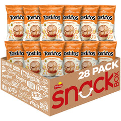 Tostitos frente del paquete mostrando tamaño y marca, cómodo para servir