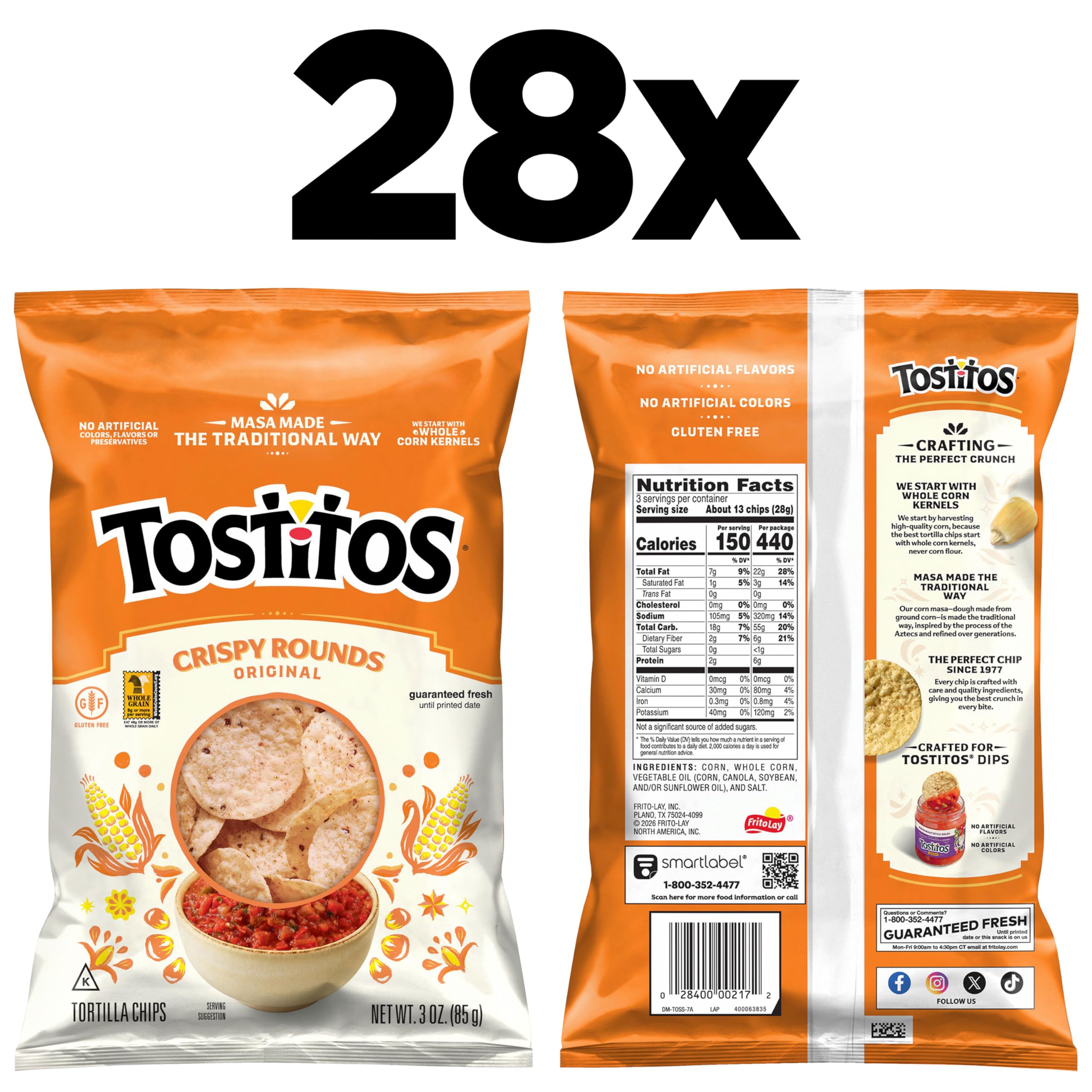 Tostitos textura cercana que destaca crujido y resistencia al mojar