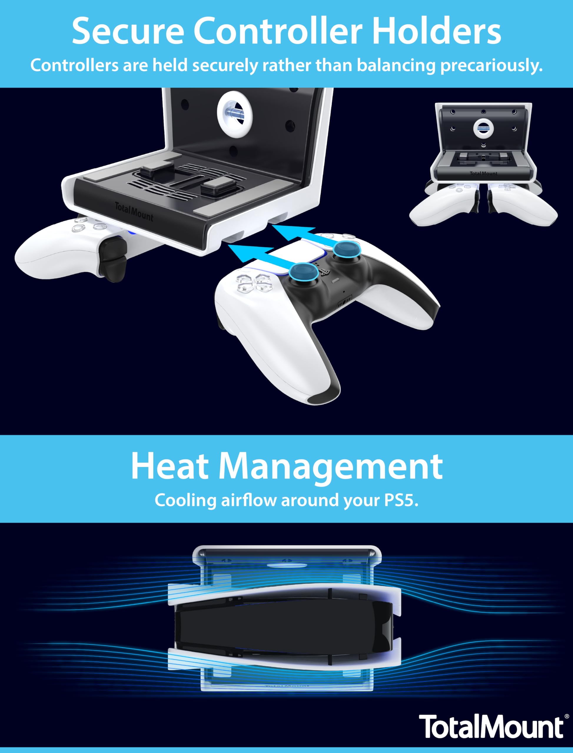 TotalMount next to common objects illustrating compact scale and fit