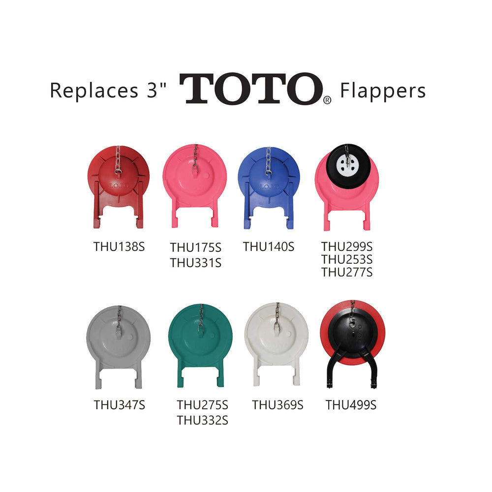 TOTO flapper THU500S comparación de tamaño junto a una moneda para escala