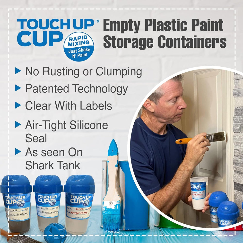 Touch Up Cup detalle de la tapa hermética mostrando sellado seguro