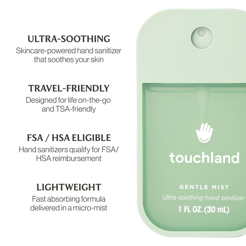 Touchland etiqueta con lista de ingredientes y beneficios visibles