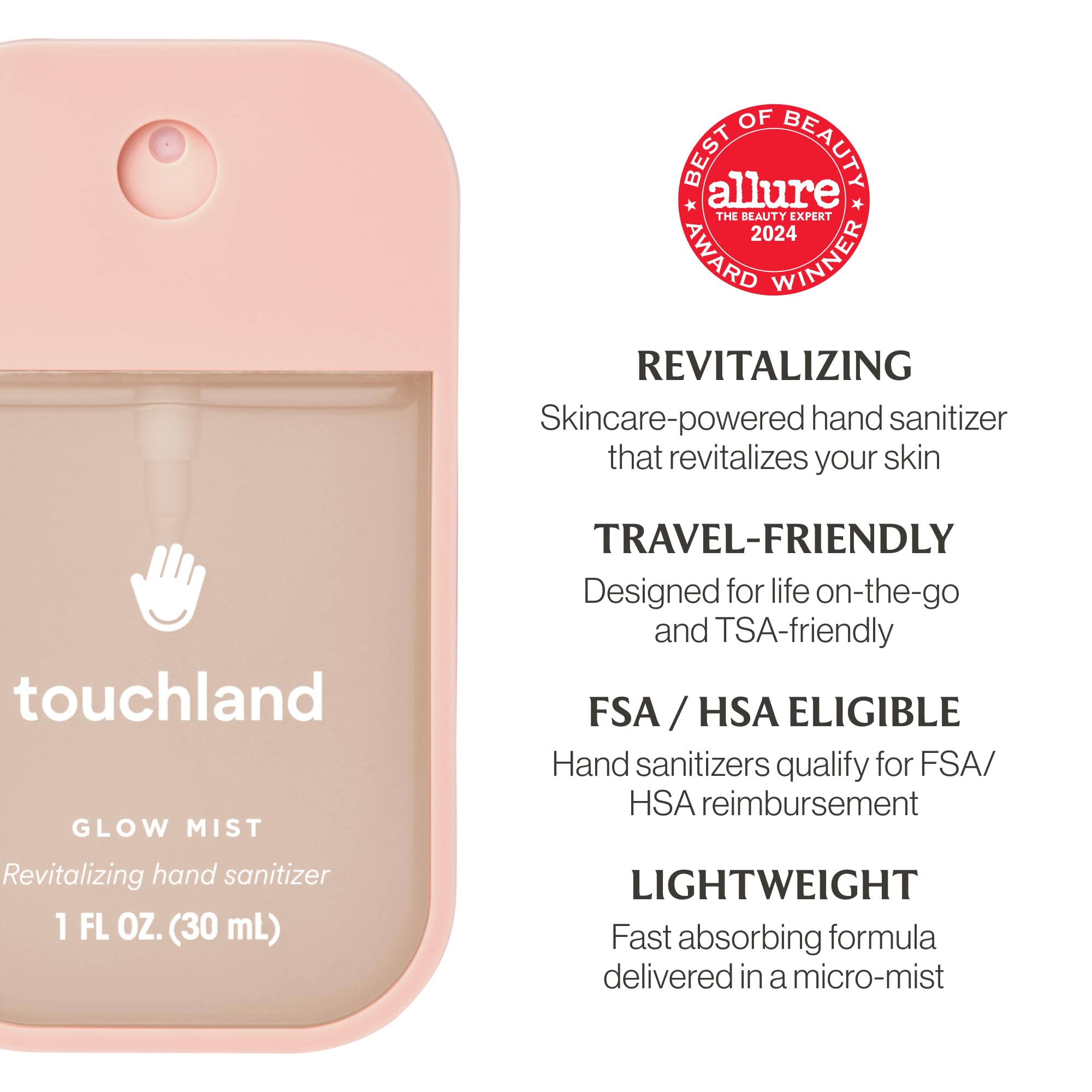 Touchland etiqueta con ingredientes Detoskin y Vitasource visibles