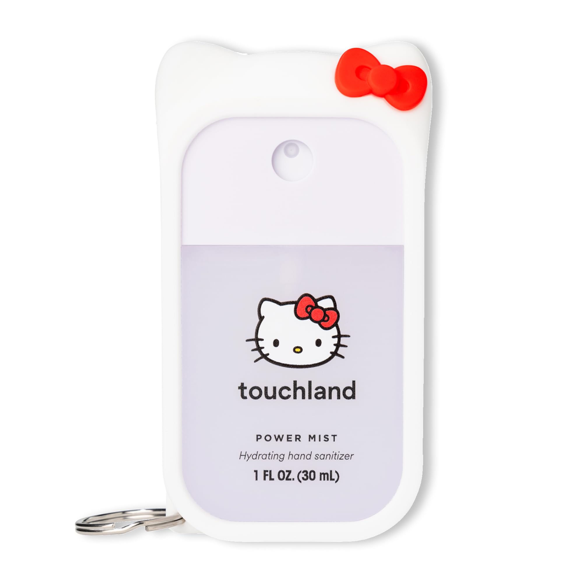 Touchland y Hello Kitty frente del empaque mostrando el diseño y facilidad de transporte