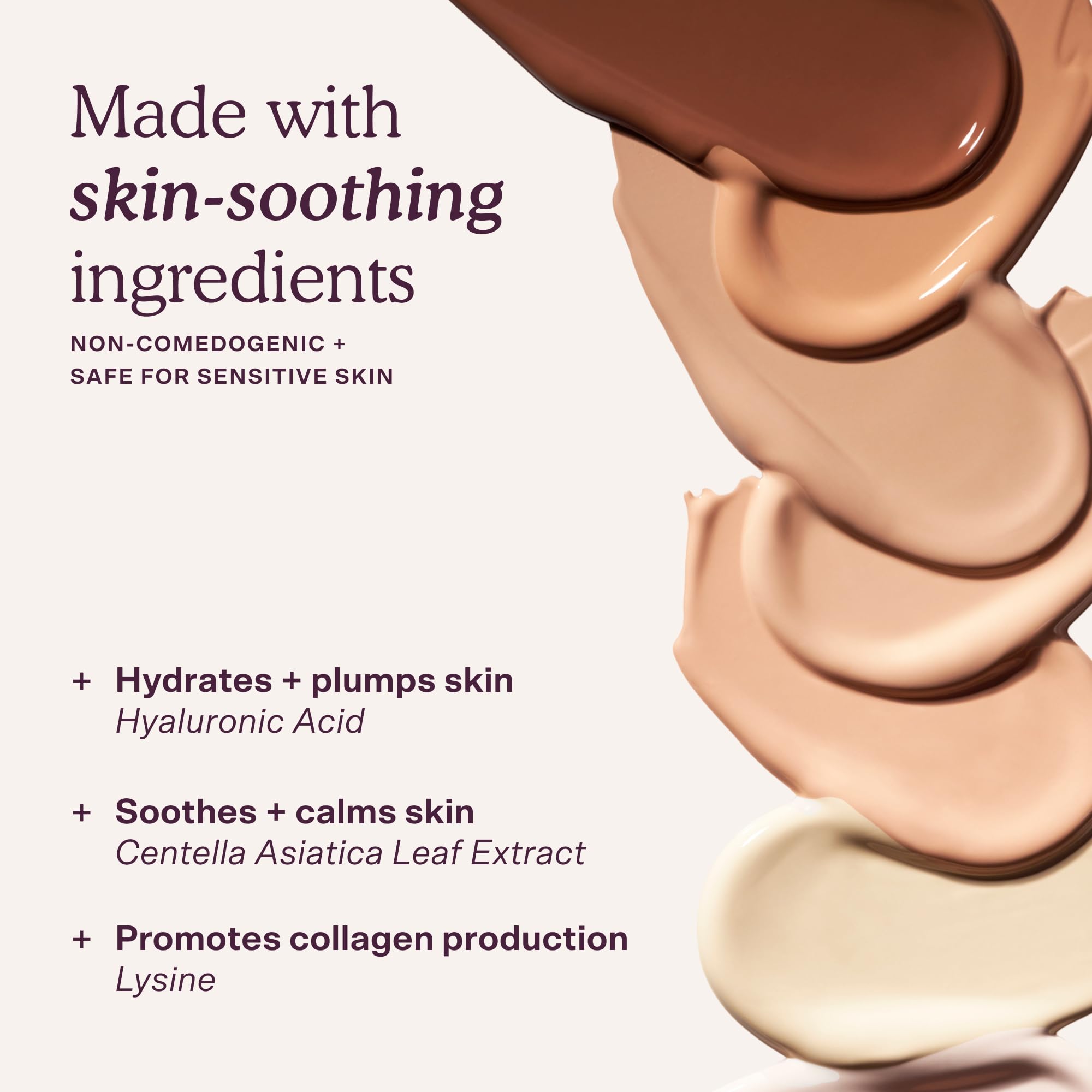 Tower 28 ingredients label close-up highlighting hyaluronic acid and calming centella benefits