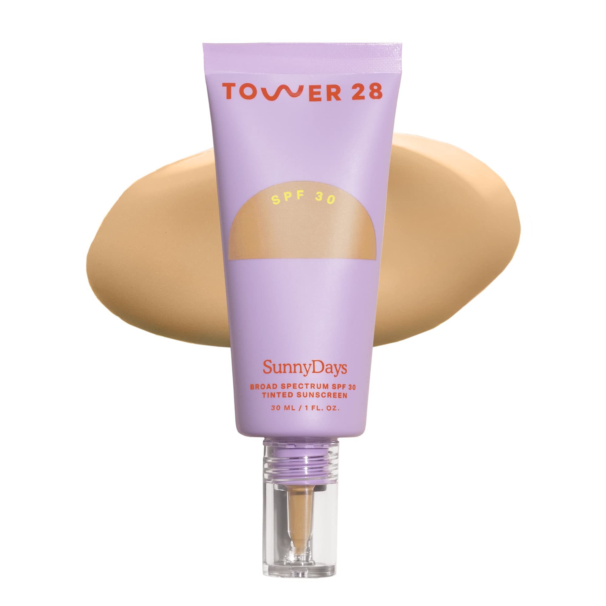 Tower 28 envase frontal del SunnyDays SPF 30 muestra diseño y tamaño práctico