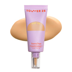 Tower 28 envase frontal del SunnyDays SPF 30 muestra diseño y tamaño práctico