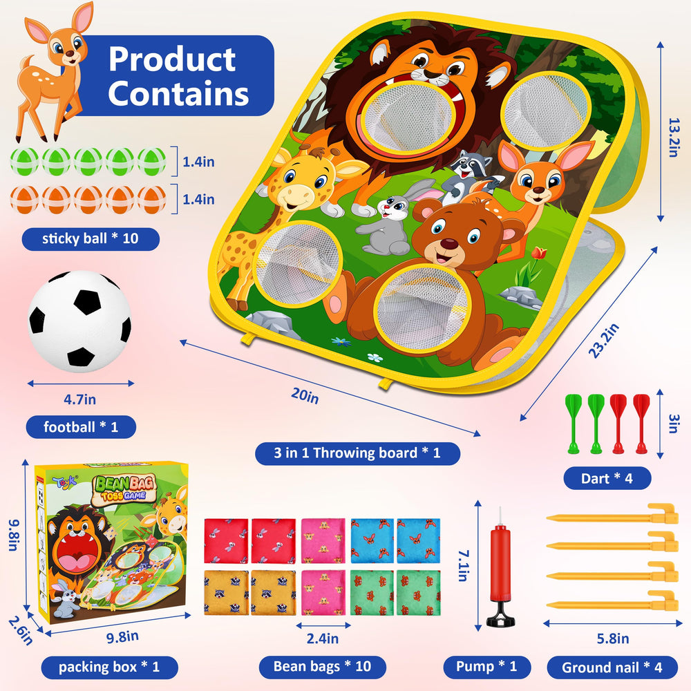 Toyk contenido completo: bolsas, pelotas, estacas y pelota de fútbol, listo para jugar
