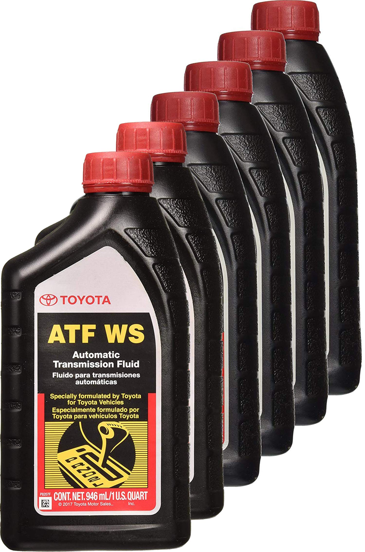 Toyota 00289-ATFWS front packaging showing six bottles and genuine OEM benefit