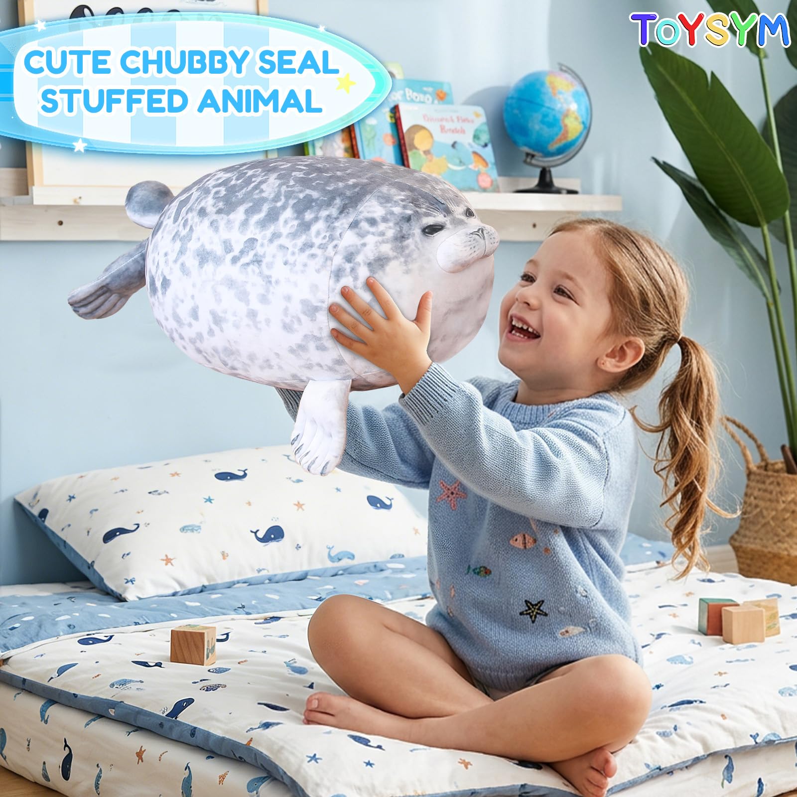 TOYSYM foca en sofá usada como cojín de abrazo y apoyo cómodo