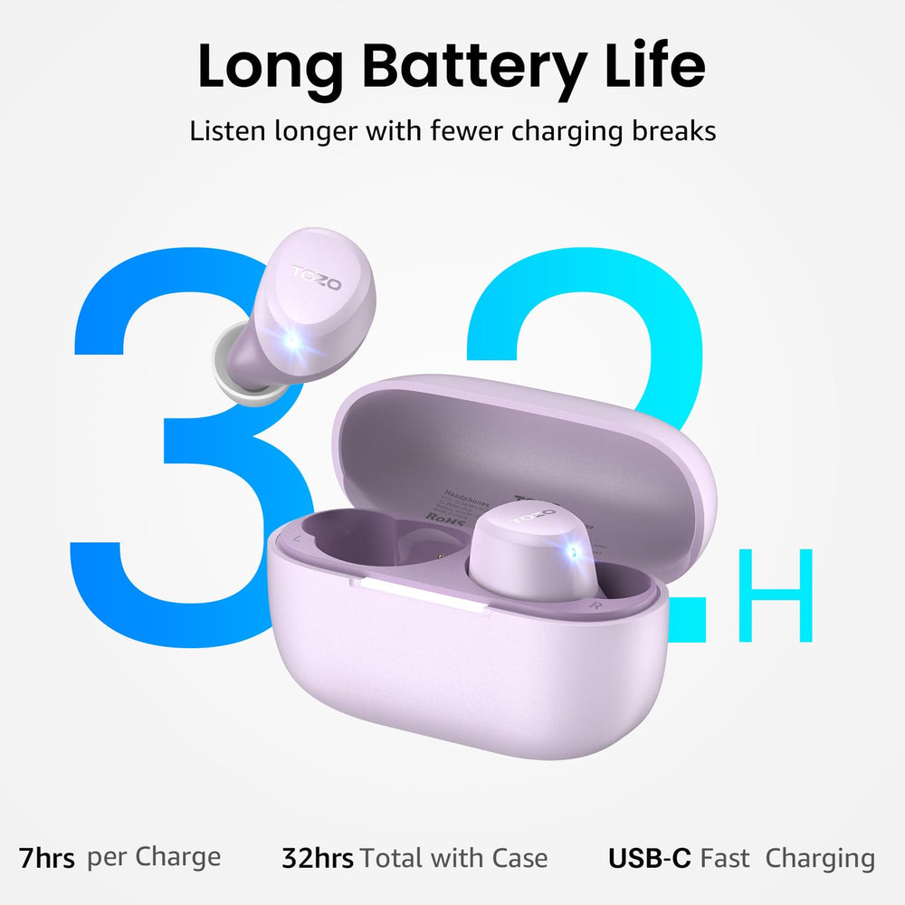 TOZO A1 comparación de tamaño en mano mostrando su ligereza de 3,7 g