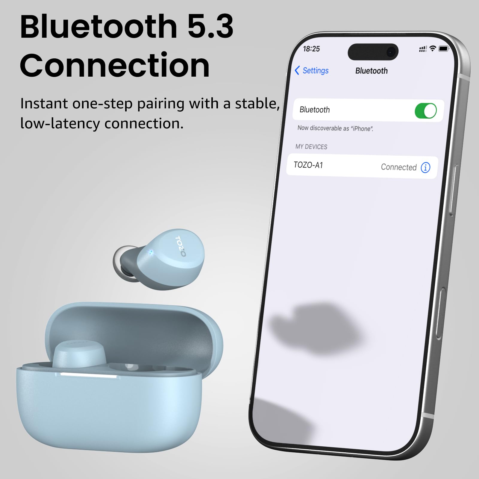 TOZO A1 sobre mesa con cable y funda mostrando portabilidad diaria