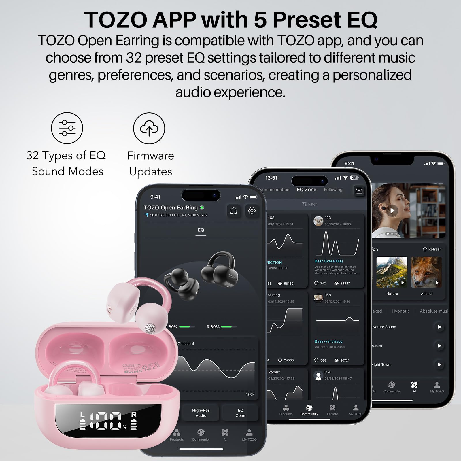 TOZO auriculares en entrenamiento bajo lluvia ligera, protección IPX5