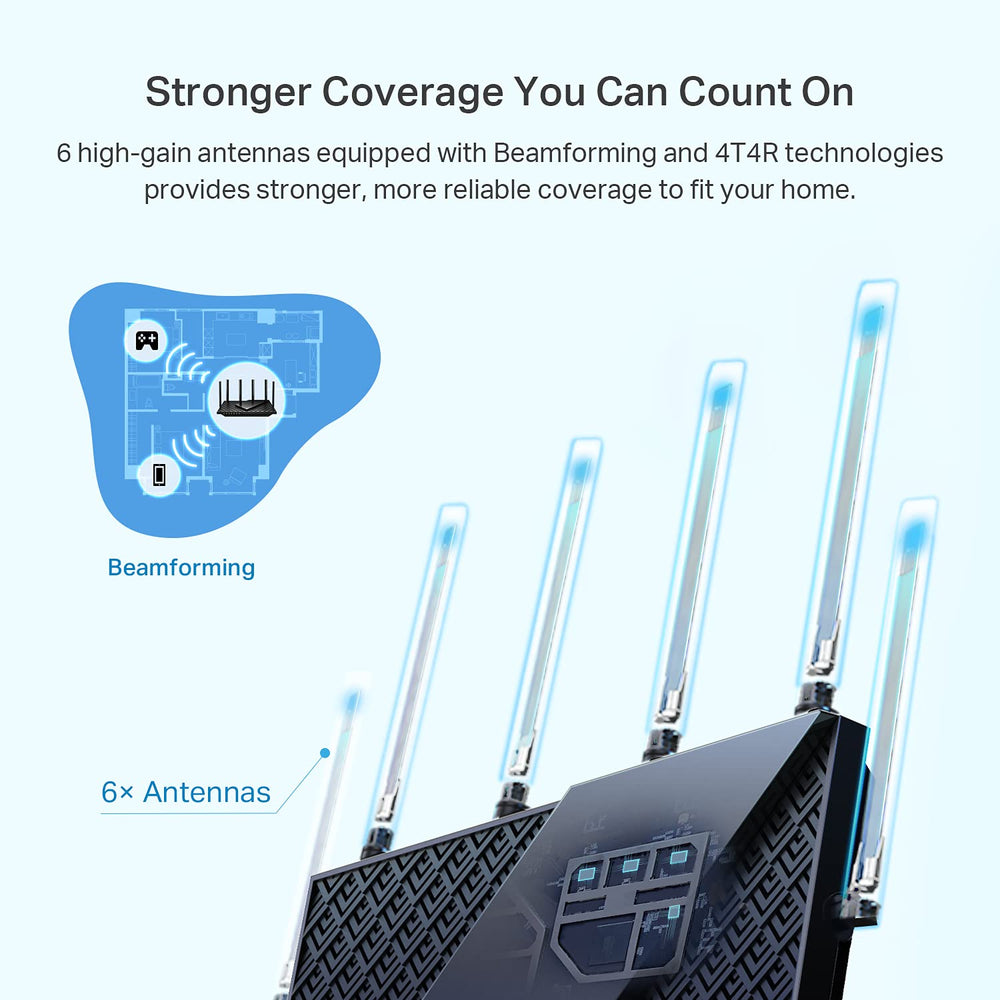 TP‑Link Archer AX73 ventilación superior para disipar calor y rendimiento