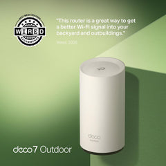 TP‑Link Deco BE25 Outdoor detalle de puertos 2.5G PoE+ para rendimiento cableado superior