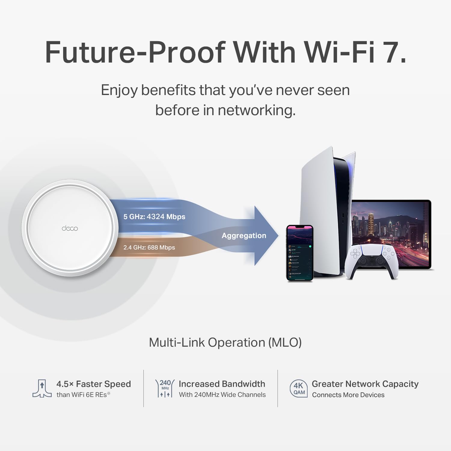 TP‑Link Deco BE25 primer plano del acabado y antenas para diseño moderno