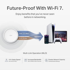 TP‑Link Deco BE25 primer plano del acabado y antenas para diseño moderno