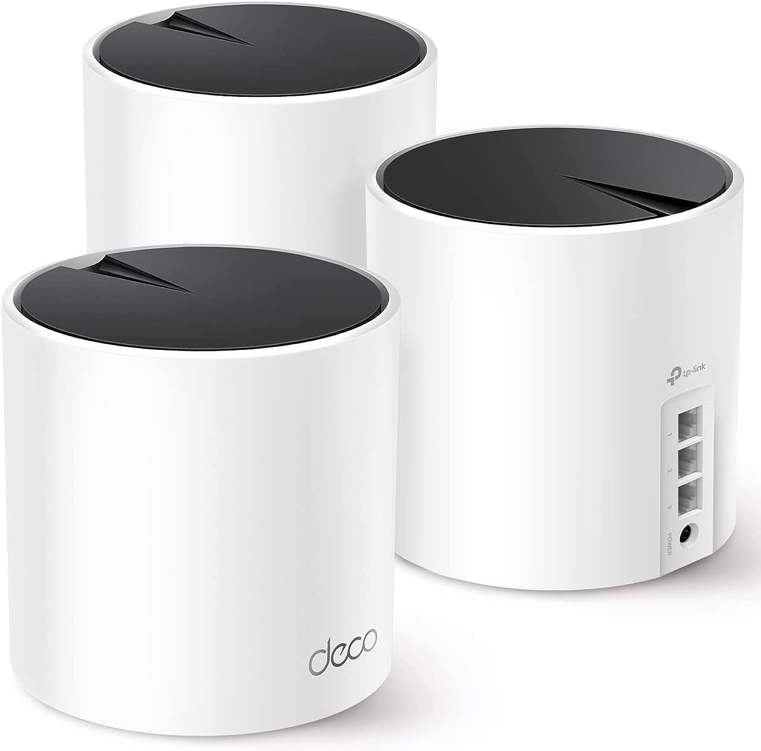 TP‑Link Deco X55 frontal del paquete mostrando unidades y marca, conexión fiable