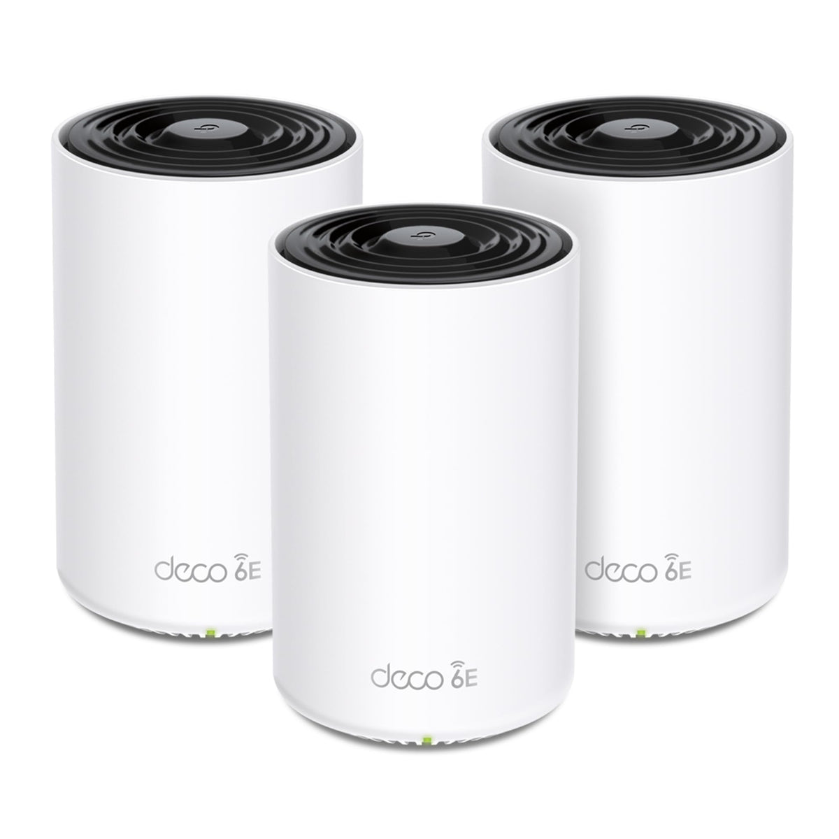 TP‑Link Deco XE70 Pro frente mostrando diseño minimalista y señal constante