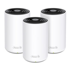 TP‑Link Deco XE70 Pro frente mostrando diseño minimalista y señal constante