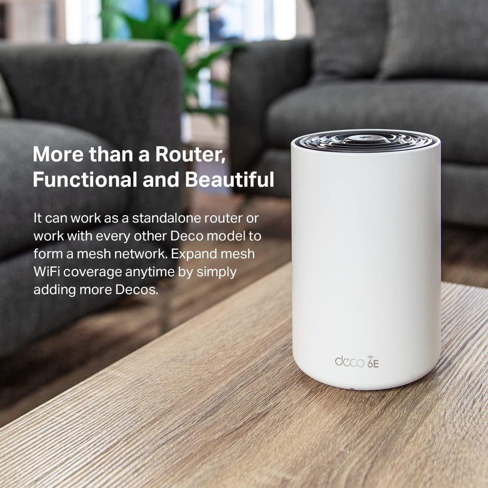 TP‑Link Deco XE75 comparación de tamaño para ubicarlo fácilmente en el hogar