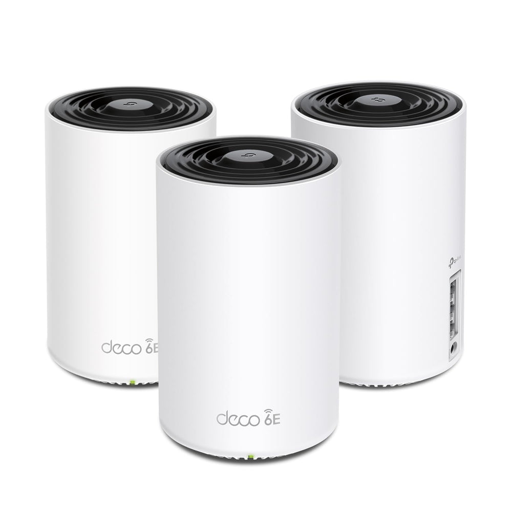 TP‑Link Deco XE75 frontal mostrando diseño y mejor cobertura