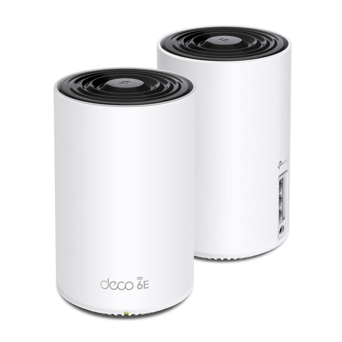 TP‑Link Deco XE75 frontal del pack mostrando diseño y cobertura mejorada
