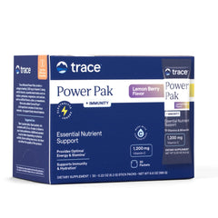 Trace Minerals empaque frontal mostrando 30 sobres y sabor Lemon Berry