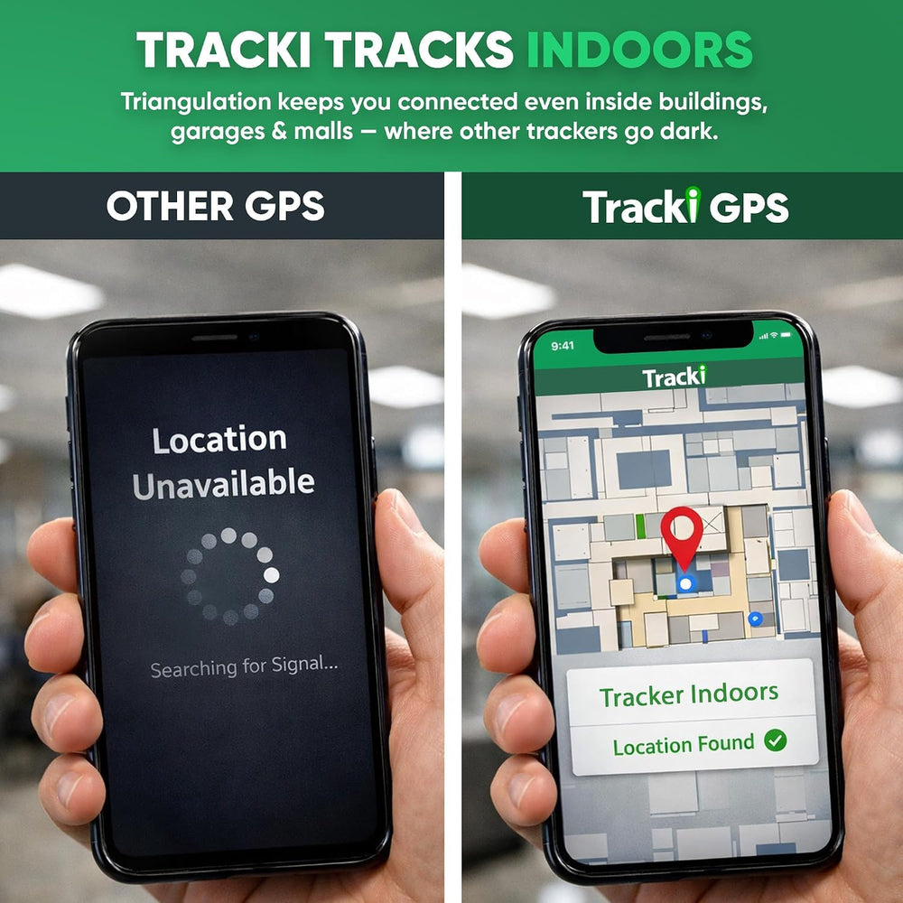 Tracki con caja magnética impermeable mostrando protección y fijación segura