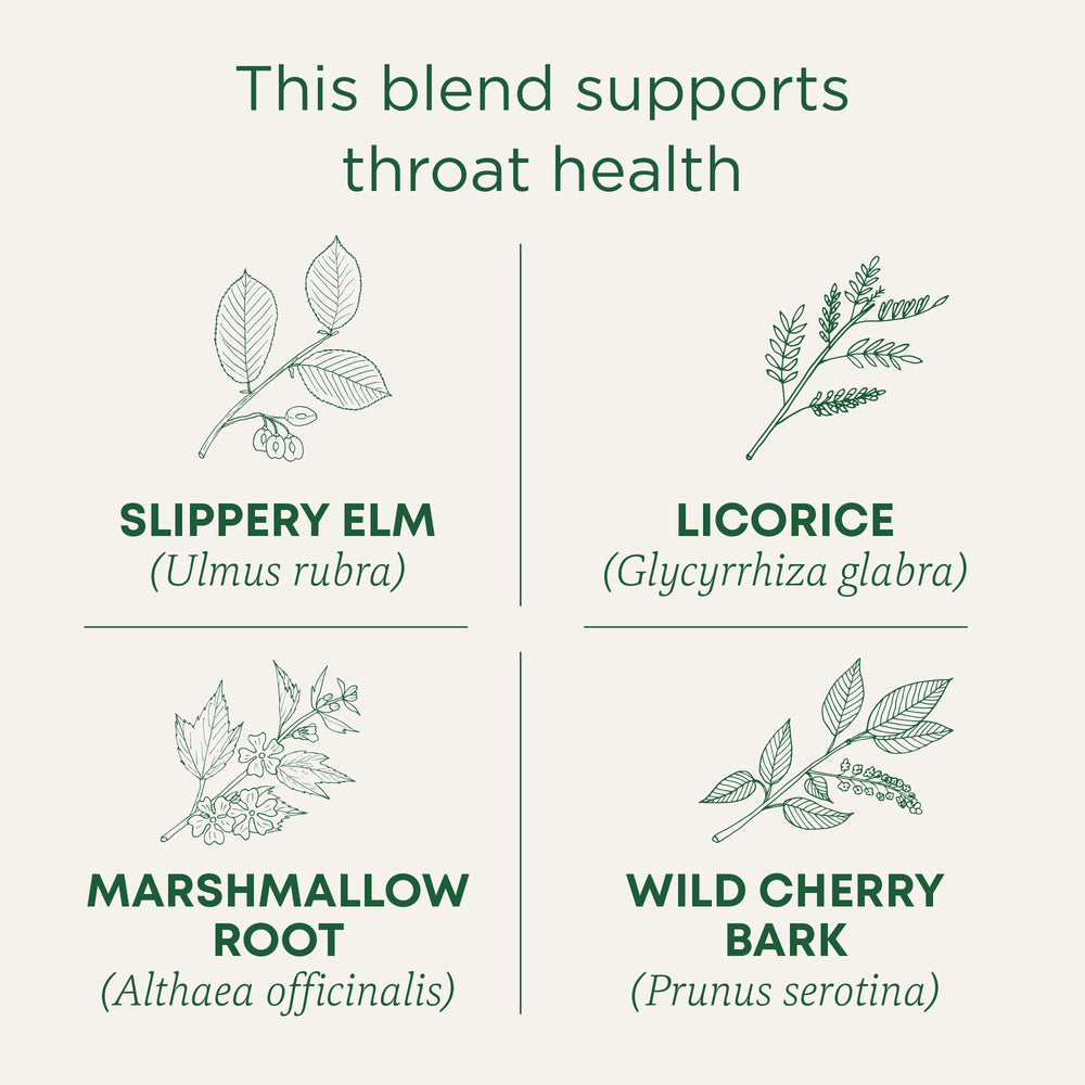 Traditional Medicinals corteza de slippery elm y raíz de regaliz mostrando origen sostenible