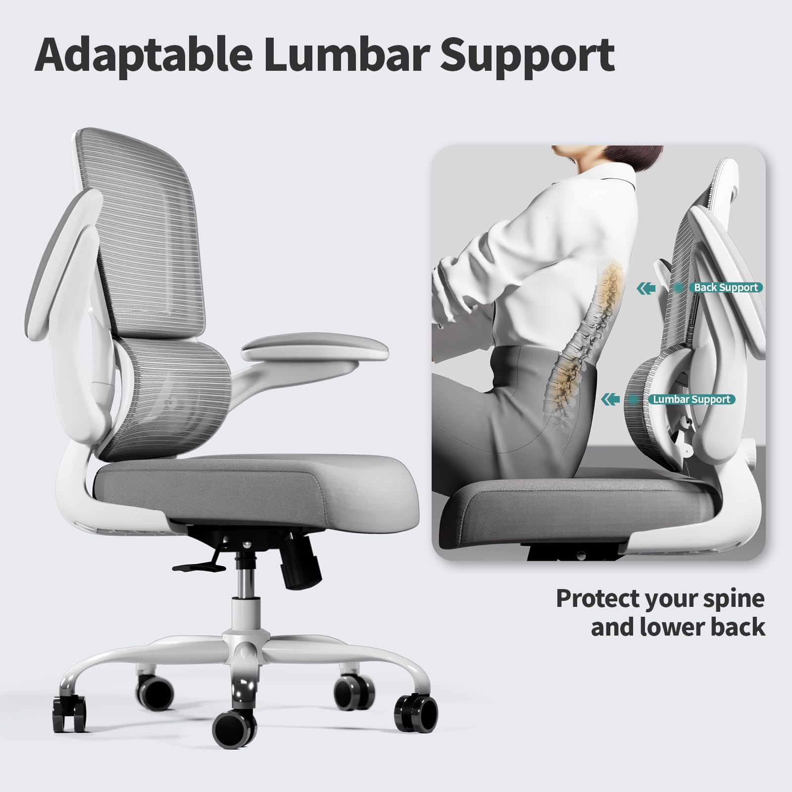 TRALT comparación de tamaño con persona sentada, ajuste ergonómico