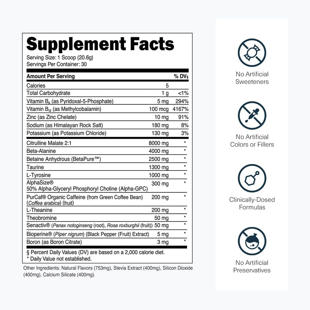 Transparent Labs etiqueta Bulk con lista de ingredientes transparente y claridad informativa