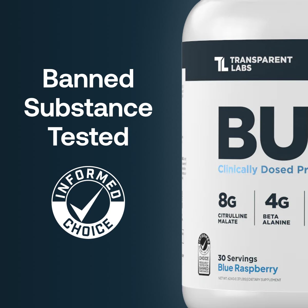Transparent Labs polvo Bulk en primer plano con textura fina y mezcla uniforme