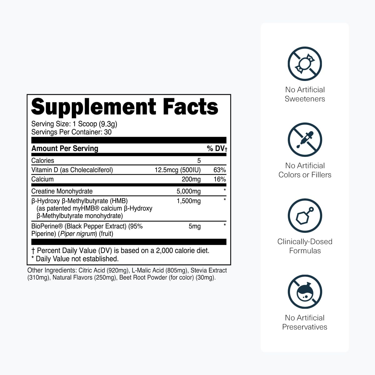 Cucharada con un servicio de Transparent Labs Creatine HMB listo