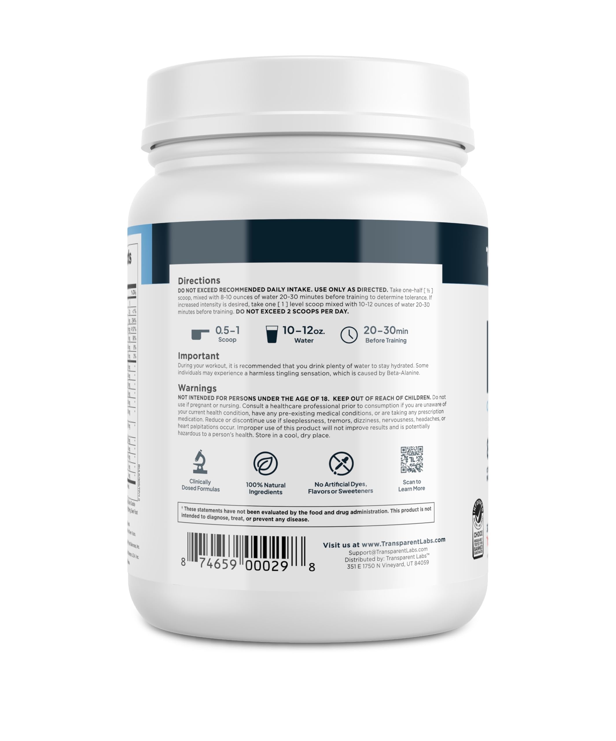 Transparent Labs atleta usando preentreno en gimnasio para rendimiento