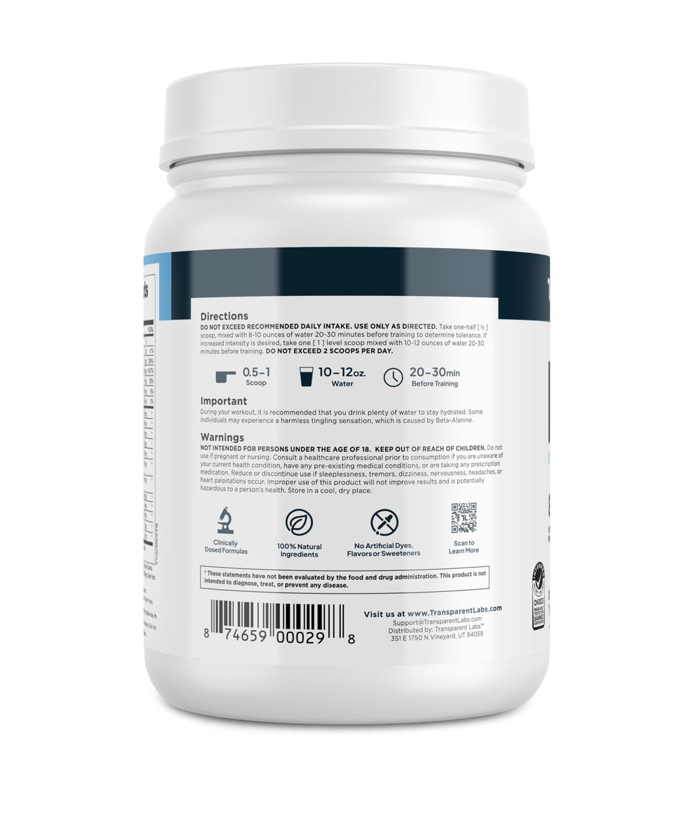 Transparent Labs atleta usando preentreno en gimnasio para rendimiento