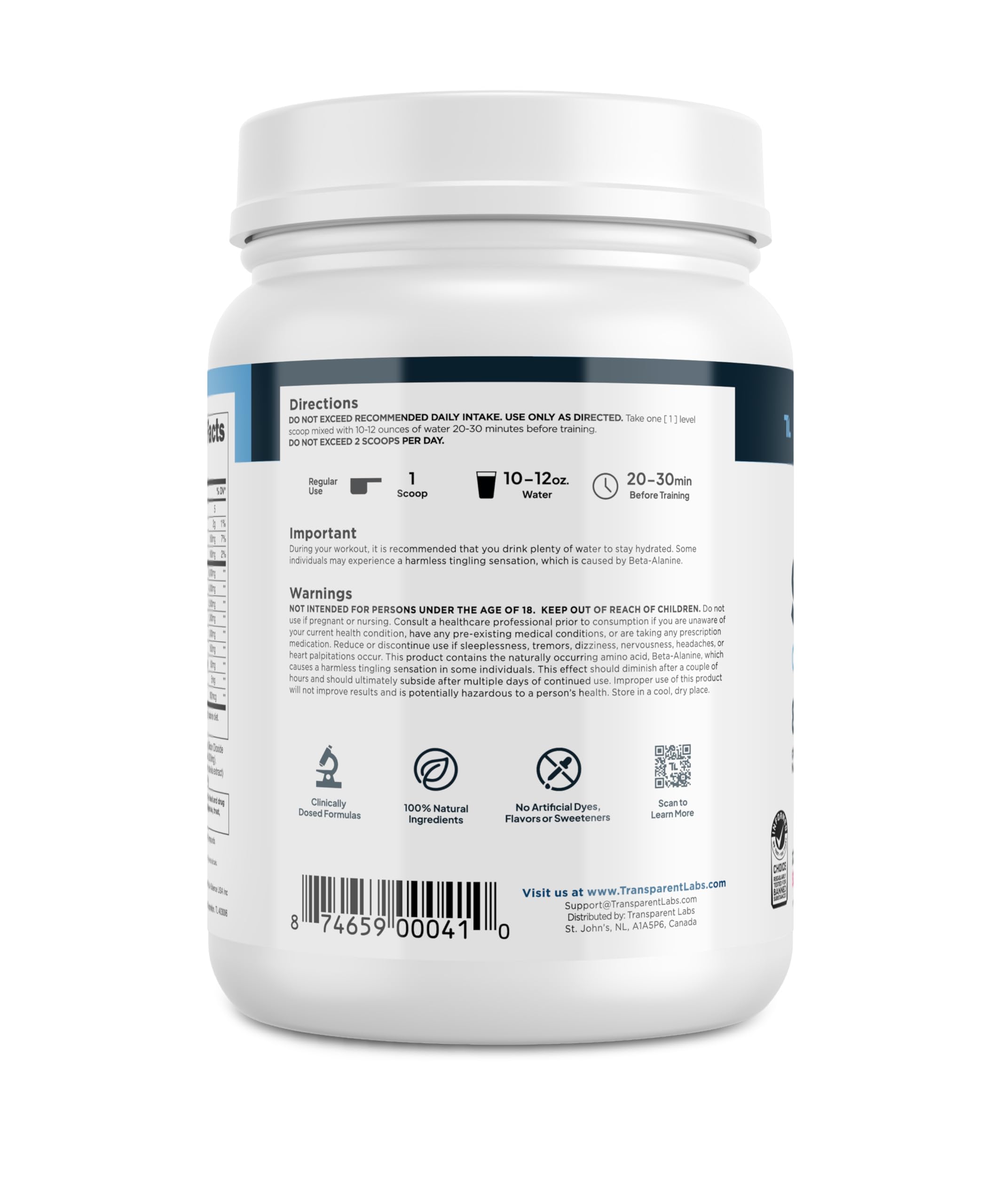 Transparent Labs en ambiente nocturno de entrenamiento, ideal para tardes
