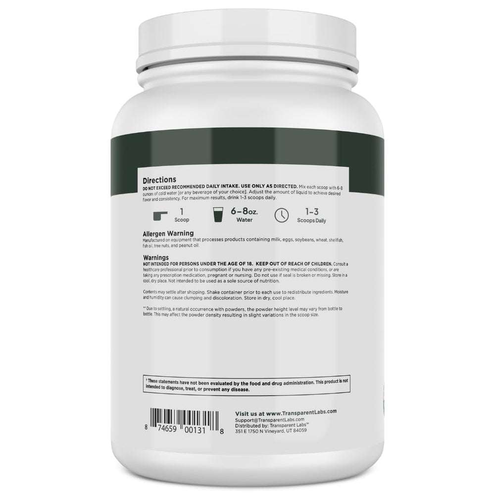 Transparent Labs guisantes orgánicos en campo evidenciando origen USDA Organic
