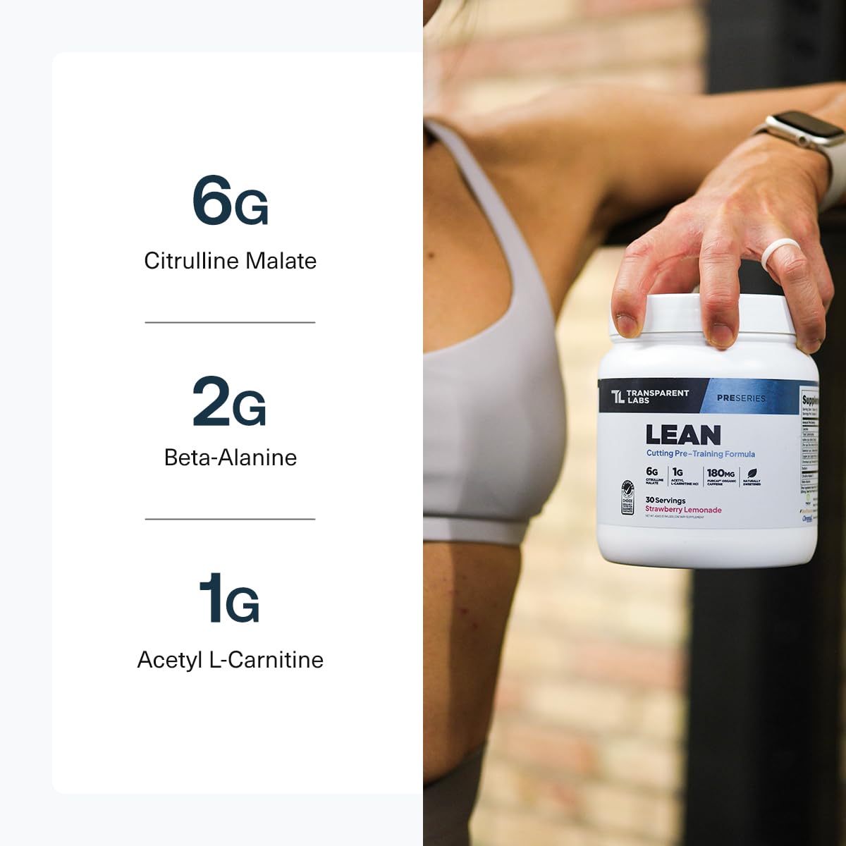 Vaso preparado de Transparent Labs Lean Pre-Workout listo para beber antes del entrenamiento