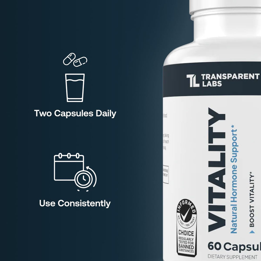 Transparent Labs vitalidad etiqueta nutricional legible con dosis por porción