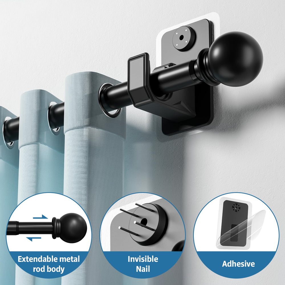 TRAROD detalle del acabado negro elegante y resistente para cortinas