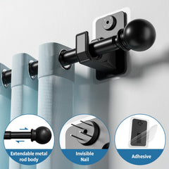 TRAROD detalle del acabado negro elegante y resistente para cortinas