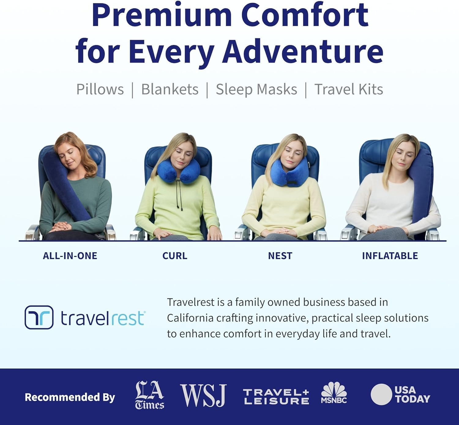 TRAVELREST detalle de costuras y cremallera que garantizan durabilidad y ajuste
