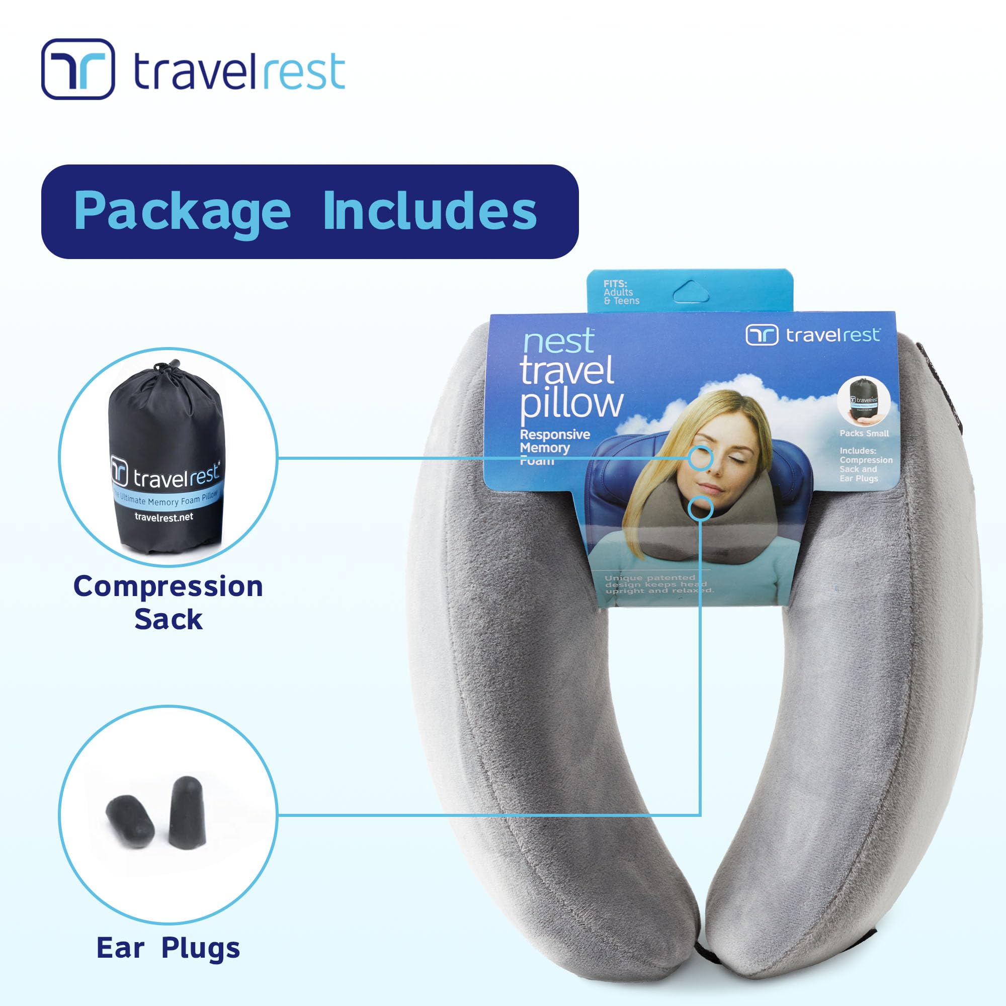 TRAVELREST funda desmontable lista para lavar, higiene y mantenimiento sencillo