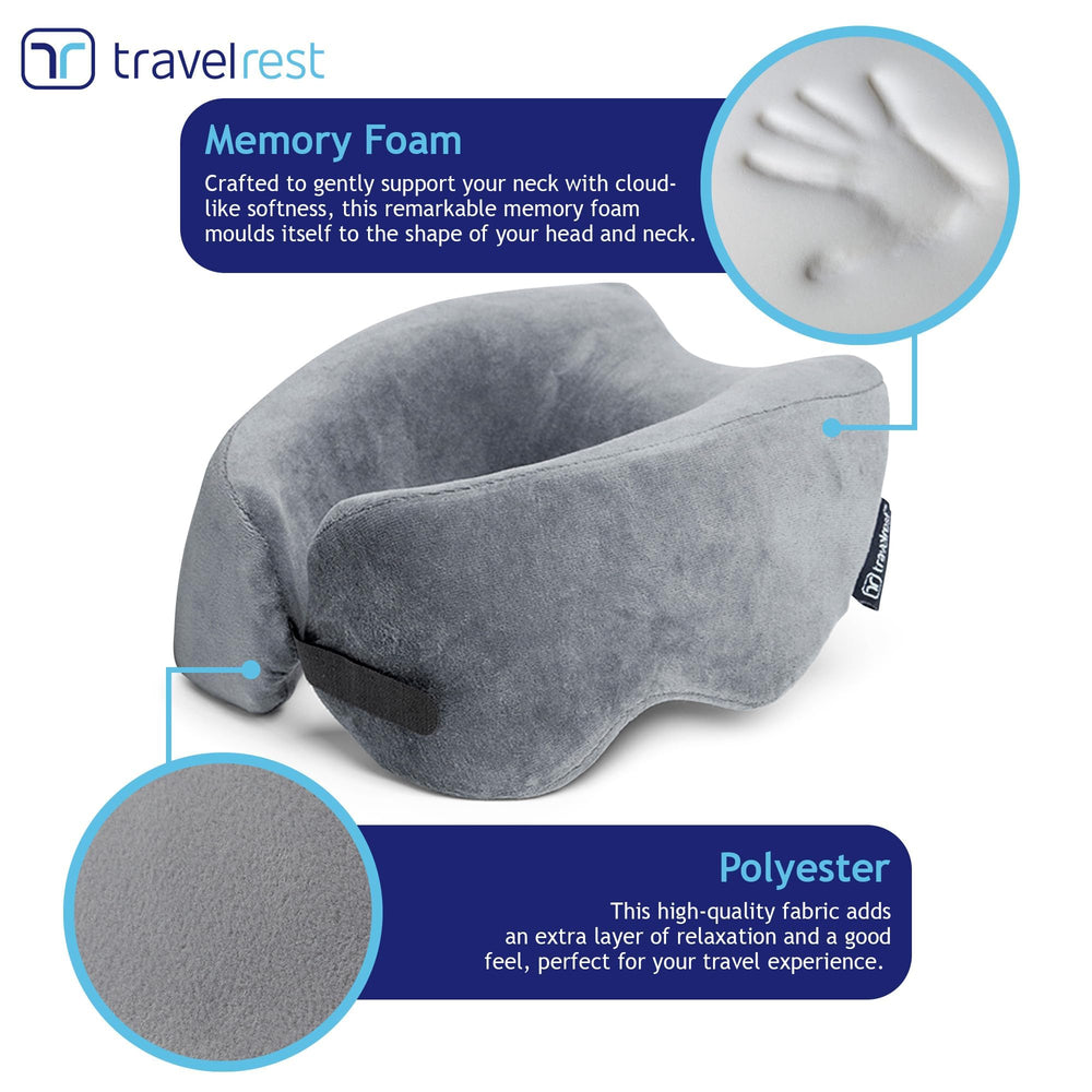 TRAVELREST primer plano de la espuma memory que destaca acolchado y soporte adaptable