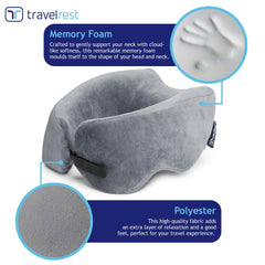 TRAVELREST primer plano de la espuma memory que destaca acolchado y soporte adaptable