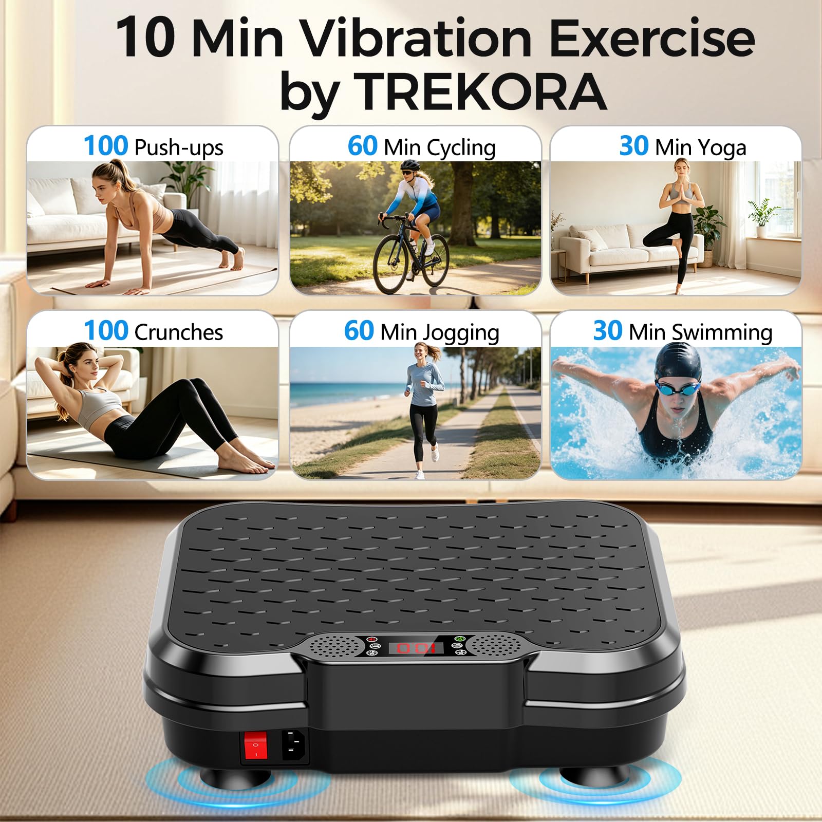 Persona usando Trekora para entrenamiento de piernas mostrando postura y equilibrio